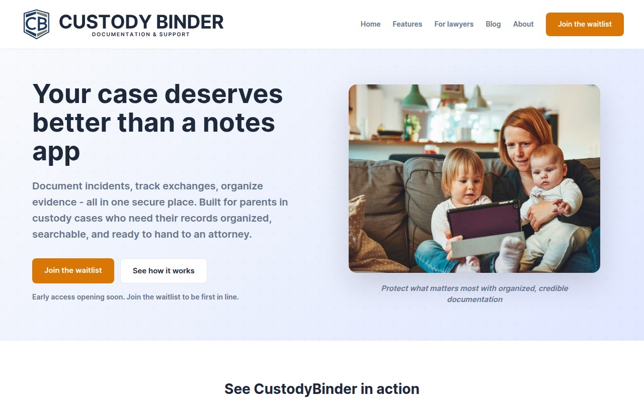 Custody Binder screenshot